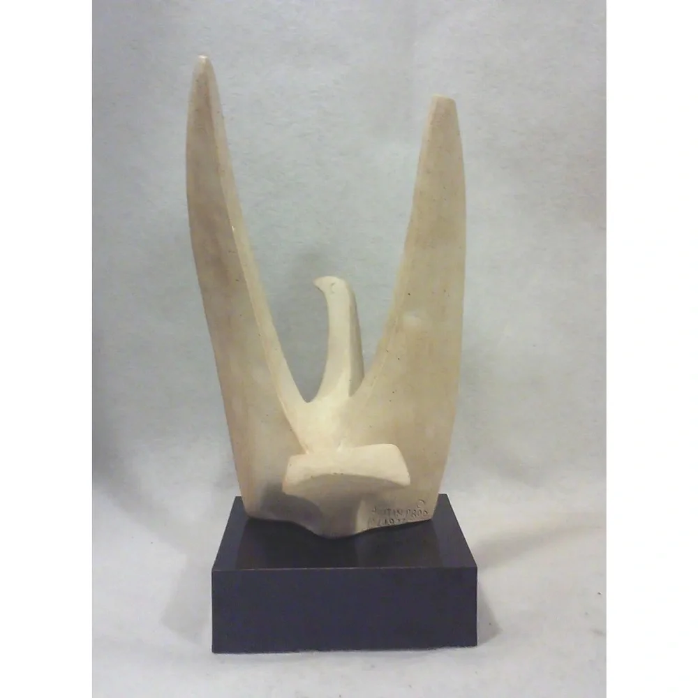 Vintage Modernist Bird Stone Sculpture 70s Czech Artist Sculpture Austin Product